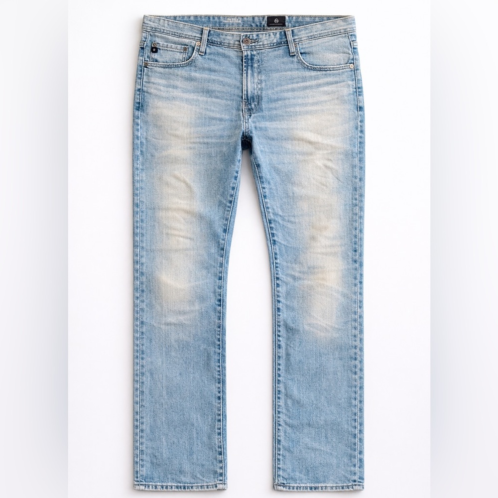 AG Adriano Goldschmied Tellis Jeans 36x32 Light Wash Slim Straight Premium Denim